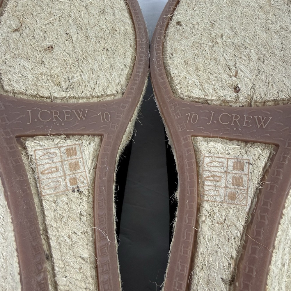 J Crew Seville Espadrille Wedge 10 Black Canvas Slip On Timeless Chic Shoes - Picture 8 of 11
